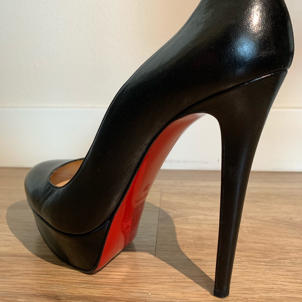 Christian Louboutin black leather Bianca heels